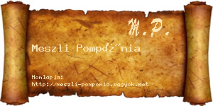 Meszli Pompónia névjegykártya